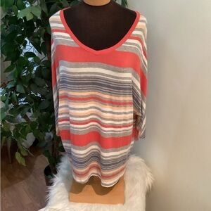 Sunday by Dress Barn cold shoulder striped v neck Woman’s size 1X